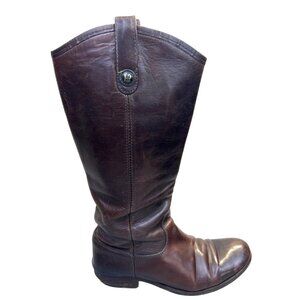 Vintage Frye Melissa Riding Boots Women's Size 9.5B Dark Brown Leather Tall